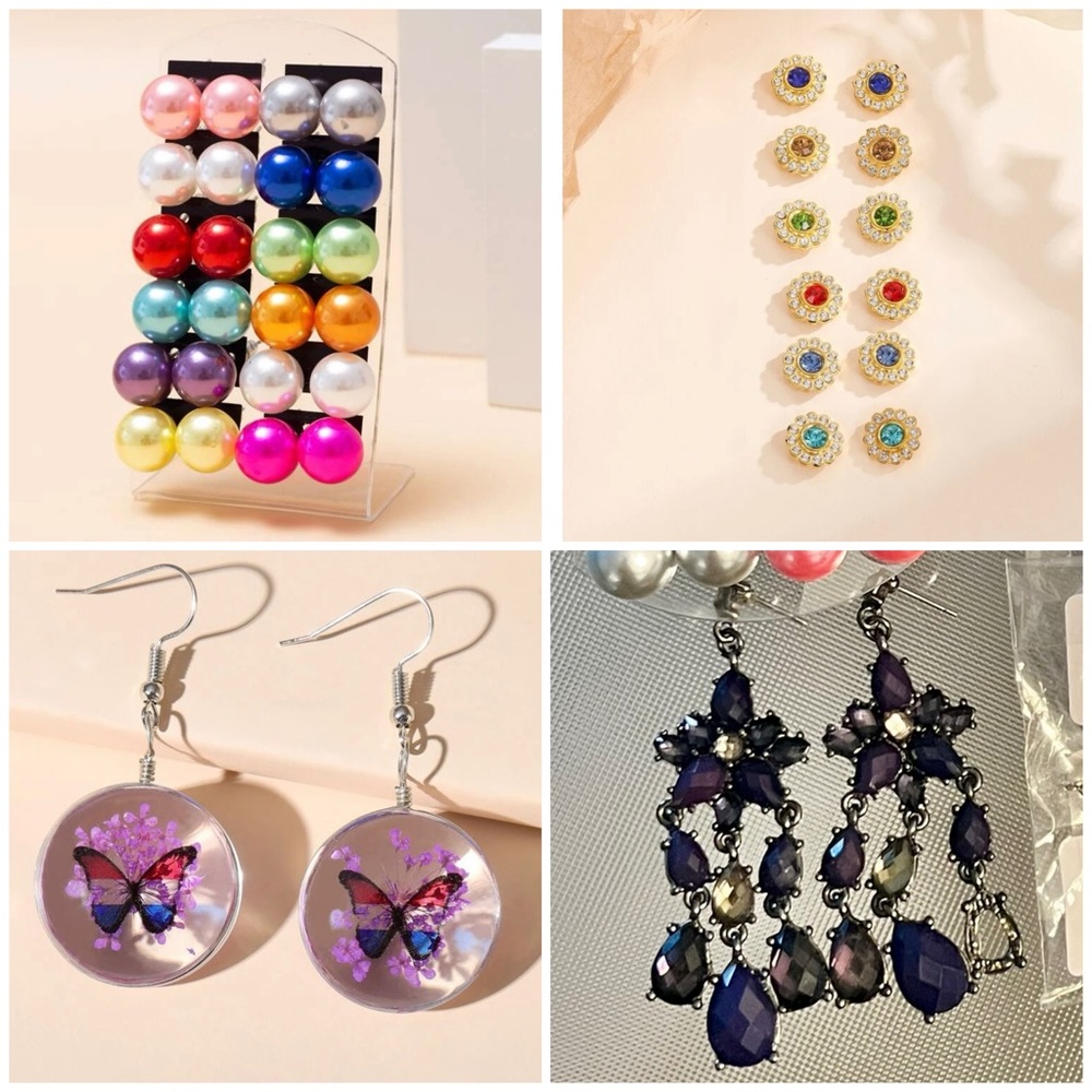 All 20 Assorted Earrings pairs for Women Girls